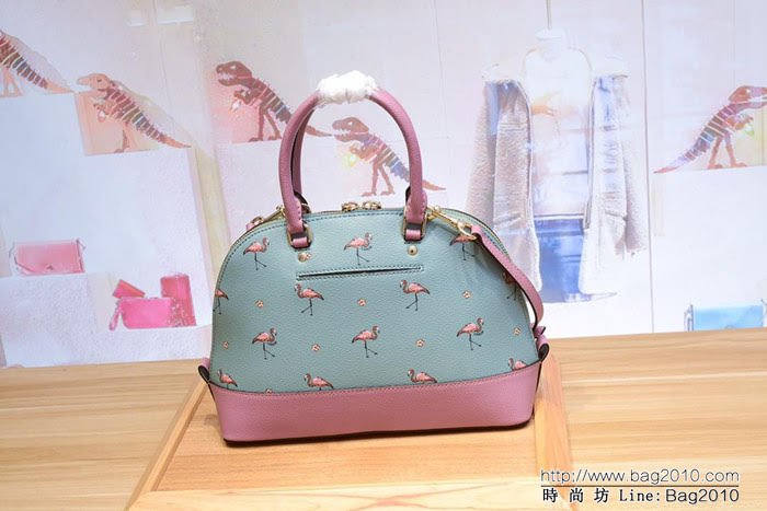 COACH蔻馳 專櫃同步 火烈鳥貝殼包 頂級品質 進口原單手掌紋牛皮 手提肩背包  Chz1398
